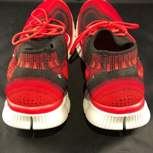 NIKE FLYKNIT FREE 5.0 Red Black White Mens size 14 US 48.5 EUR 13 UK Excellent - Picture 3 of 6